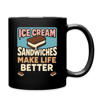 Eis-sandwich-liebhaber Sommerdessert - Tasse einfarbig - Schwarz - Rechts