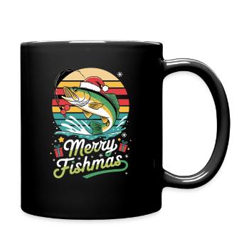 Joyeux Fishmas, carpe de Noël drôle pour - Mug uni - noir - Droite