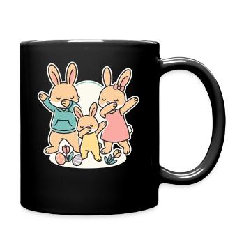Tamponnement des lapins de Pâques, Pâques en famille - Mug uni - noir - Droite