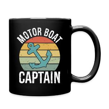 Motor Boat Captain Funny Pontoon Boating Motor - Tasse einfarbig - Schwarz - Rechts