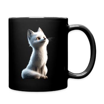 Polarfuchs Schneefuchs Eisfuchs Süßer Weißer Fuchs - Tasse einfarbig - Schwarz - Rechts