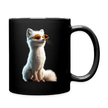 Polarfuchs Schneefuchs Eisfuchs Süßer Weißer Fuchs - Tasse einfarbig - Schwarz - Rechts