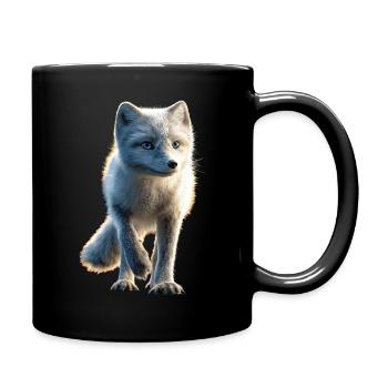 Polarfuchs Schneefuchs Eisfuchs Süßer Weißer Fuchs - Tasse einfarbig - Schwarz - Rechts