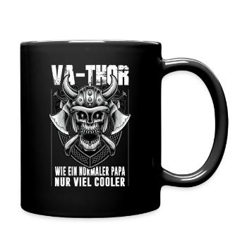Wikinger Nordmann Wie Ein Normale Papa  - Tasse einfarbig - Schwarz - Rechts