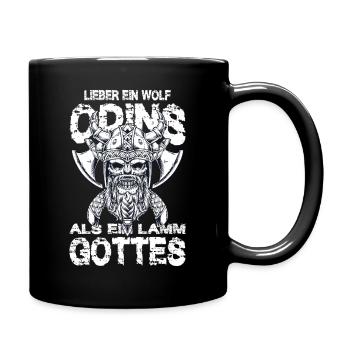 Lieber Ein Wolf Odins Als Ein Lamm Gottes Wikinger - Full Colour Mug - black - Right