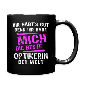Optician Spruch - Full Colour Mug - black - Right