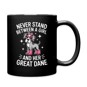 Deutsche Dogge Sprüche Deutsche Dogge Geschenk - Tasse einfarbig - Schwarz - Rechts