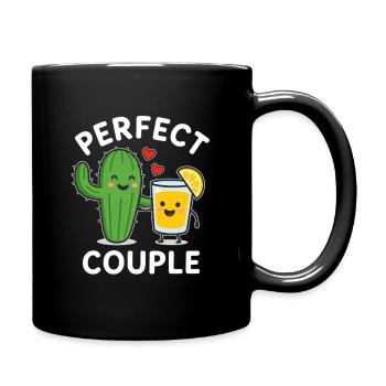 Perfect Couple Cactus and Lemon Juice Fun Art - Full Colour Mug - black - Right