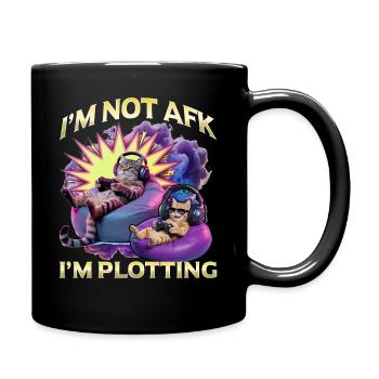 Funny Gaming Gamer Cat - Full Colour Mug - black - Right