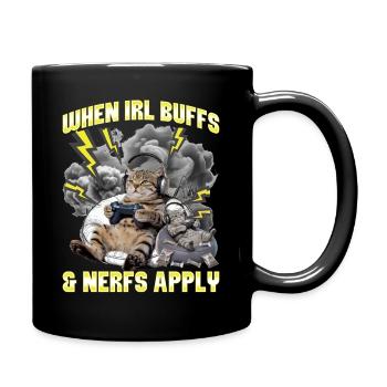 Funny Gaming Gamer Cat - Full Colour Mug - black - Right
