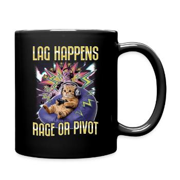 Funny Gaming Gamer Cat - Full Colour Mug - black - Right
