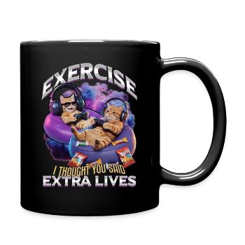 Funny Gaming Gamer Cat - Full Colour Mug - black - Right