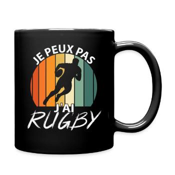 I can't I have rugby - Full Colour Mug - black - Right