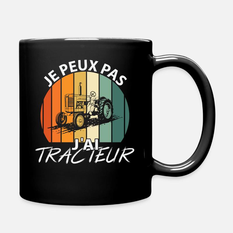 Ich kann nicht, ich habe einen Traktor - Tasse einfarbig - Schwarz