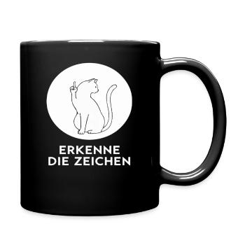 Katze Katzen Cat Kätzchen Mieze - Tasse einfarbig - Schwarz - Rechts