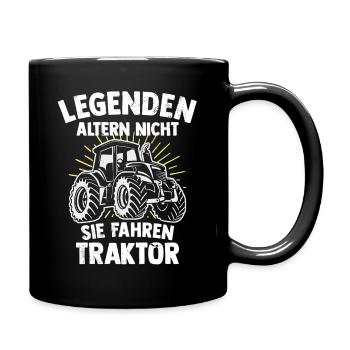 Legends drive a farmer's tractor - Full Colour Mug - black - Right