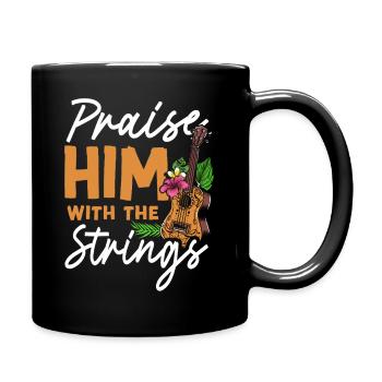 Hawaiian Ukulele Uke Praise Him - Full Colour Mug - black - Right