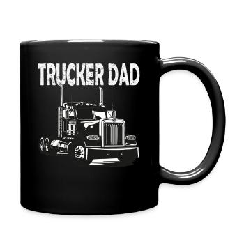 Trucker Dad Truck-Print - Tasse einfarbig - Schwarz - Rechts