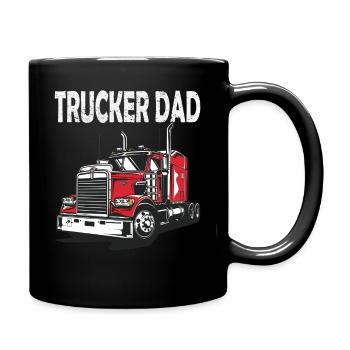 Trucker Father Truck Design - Full Colour Mug - black - Right