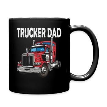 Motif camion Papa Camionneur - Mug uni - noir - Droite