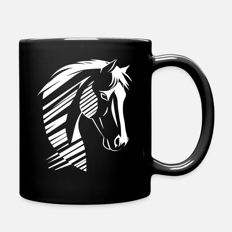 Horse Head Silhouette – Strong Design - Full Colour Mug - black