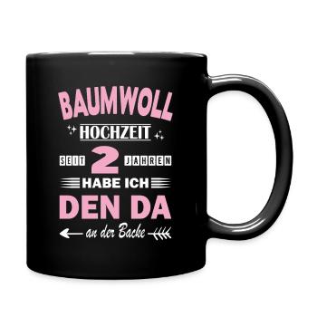 2nd Wedding Anniversary Anniversary Wife Gift - Full Colour Mug - black - Right
