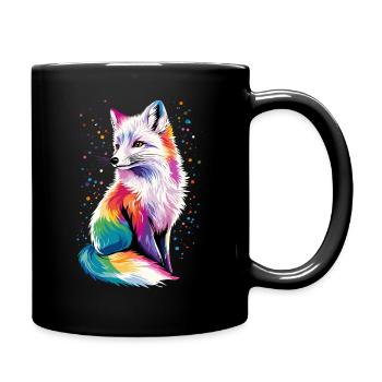 Polarfuchs Schneefuchs Eisfuchs Süßer Weißer Fuchs - Tasse einfarbig - Schwarz - Rechts