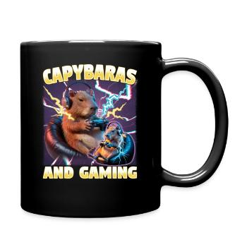 Joueur Drôle de Capybara - Mug uni - noir - Droite