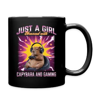 Funny Gaming Gamer Capybara - Full Colour Mug - black - Right