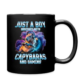Funny Gaming Gamer Capybara - Full Colour Mug - black - Right