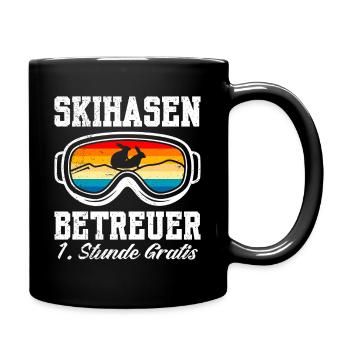 Skifahren SKIHASEN BETREUER 1. STUNDE GRATIS - Tasse einfarbig - Schwarz - Rechts