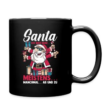 Santa Claus Christmas Time Naughty Christmas - Full Colour Mug - black - Right