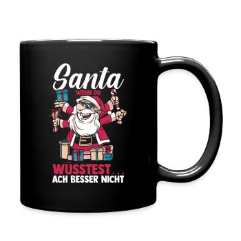 Santa Claus Christmas Time Naughty Christmas - Full Colour Mug - black - Right