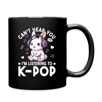 K-Pop Häschen – Süßes Musik Fan Statement - Tasse einfarbig - Schwarz - Rechts
