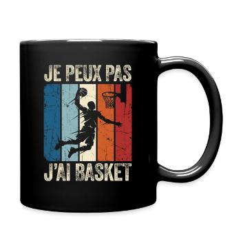 Ich kann nicht, ich habe Basketball - Tasse einfarbig - Schwarz - Rechts