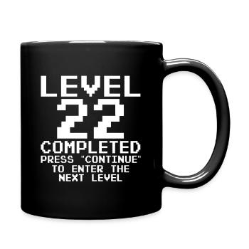 Level 22 Pixel Retro Completed - Full Colour Mug - black - Right
