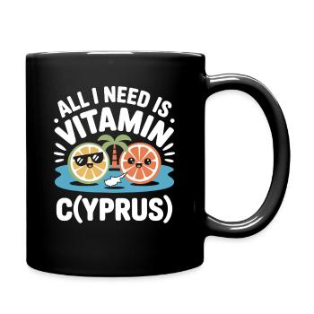 Chypre Tout ce dont j’ai besoin, c’est de vitamines Chypre Drapeau chypriote - Mug uni - noir - Droite
