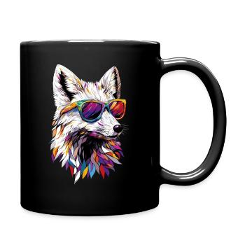 Polarfuchs Schneefuchs Eisfuchs Süßer Weißer Fuchs - Tasse einfarbig - Schwarz - Rechts