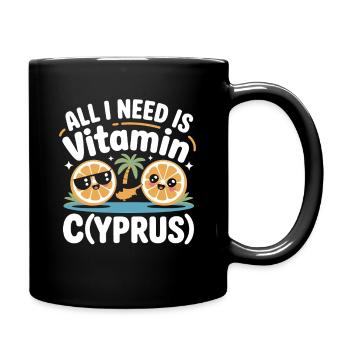 Chypre Tout ce dont j’ai besoin, c’est de vitamines Chypre Drapeau chypriote - Mug uni - noir - Droite