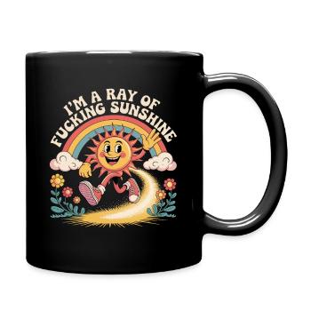 Ich bin ein verdammter Sonnenstrahl - Tasse einfarbig - Schwarz - Rechts