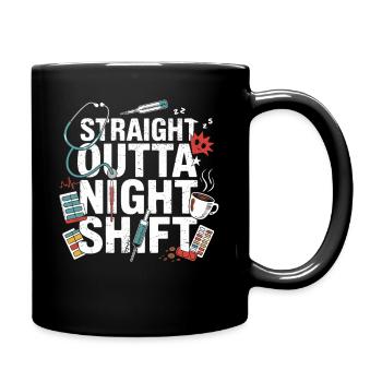 Night Shift Heroes Motif - Full Colour Mug - black - Right