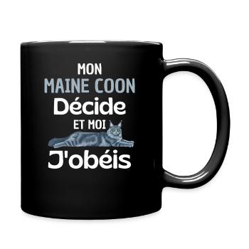 Maine Coon Befehl, du gehorchst - Tasse einfarbig - Schwarz - Rechts