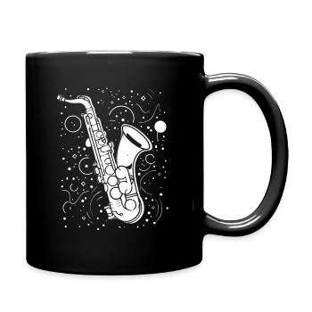 Saxophone Drawing - Full Colour Mug - black - Right