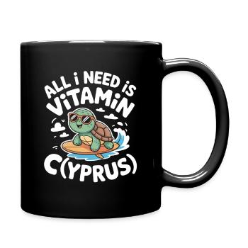 Chypre Tout ce dont j’ai besoin, c’est de vitamines Chypre Drapeau chypriote - Mug uni - noir - Droite