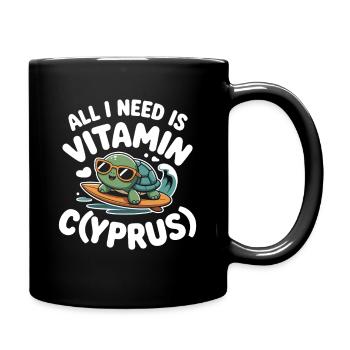 Chypre Tout ce dont j’ai besoin, c’est de vitamines Chypre Drapeau chypriote - Mug uni - noir - Droite