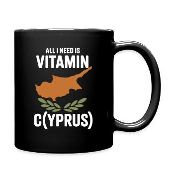 Chypre Tout ce dont j’ai besoin, c’est de vitamines Chypre Drapeau chypriote - Mug uni - noir - Droite