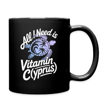 Chypre Tout ce dont j’ai besoin, c’est de vitamines Chypre Drapeau chypriote - Mug uni - noir - Droite