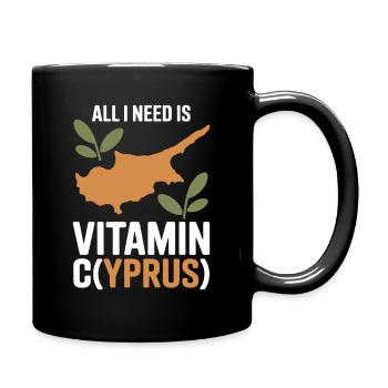 Chypre Tout ce dont j’ai besoin, c’est de vitamines Chypre Drapeau chypriote - Mug uni - noir - Droite