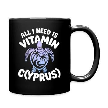 Chypre Tout ce dont j’ai besoin, c’est de vitamines Chypre Drapeau chypriote - Mug uni - noir - Droite