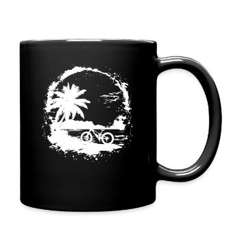 Mountain Bike Cyclist Sketch - Full Colour Mug - black - Right